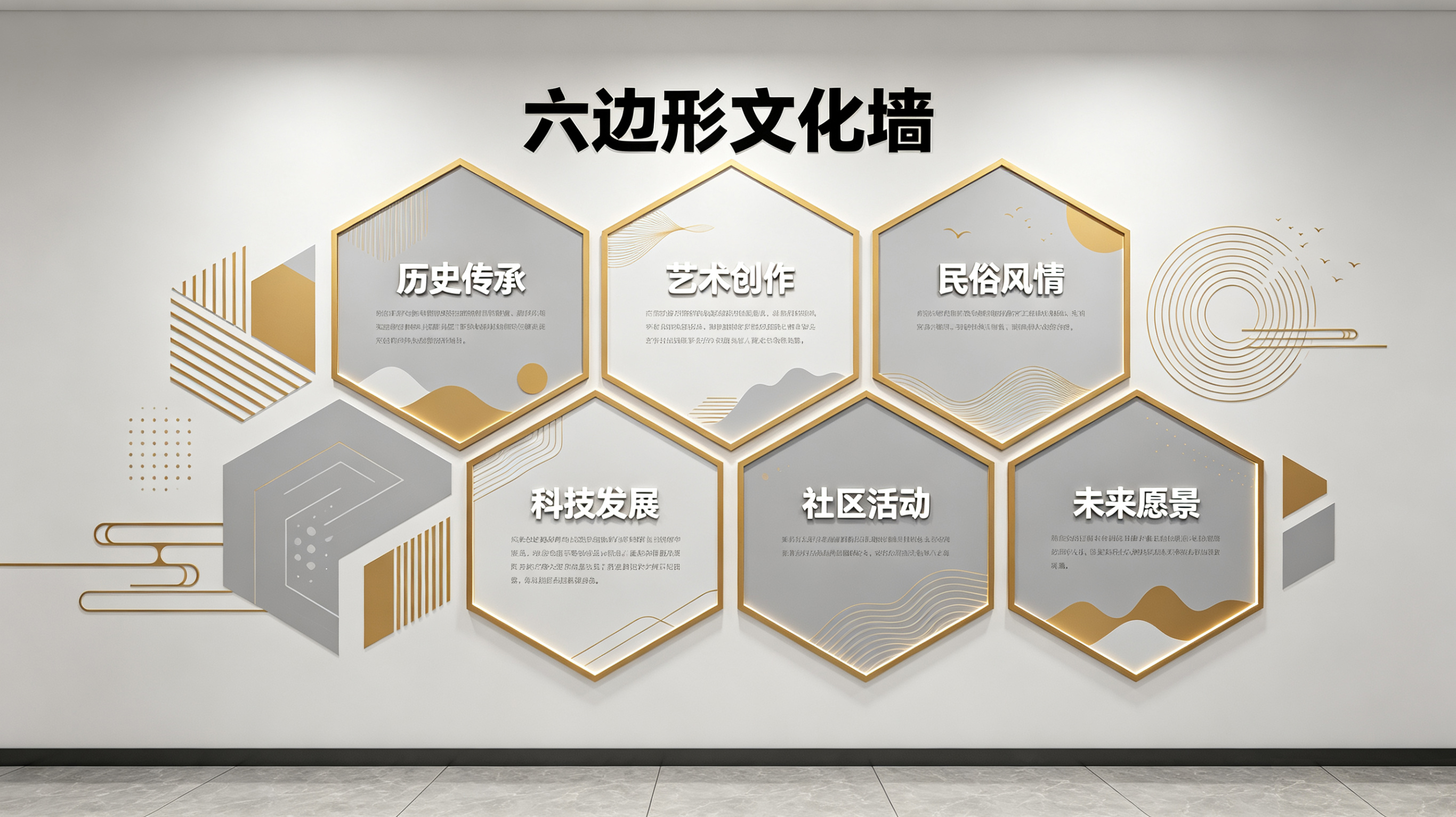  南漳企业文化墙 | 六边形信息美学